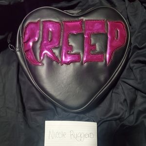 Love pain and stitches pink creep heart bag